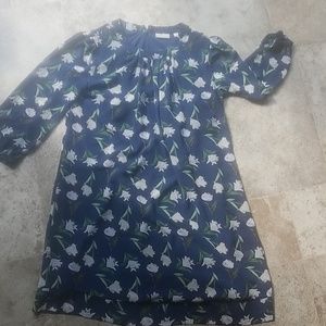 Eva Mendes blue and green flowers dress size 8